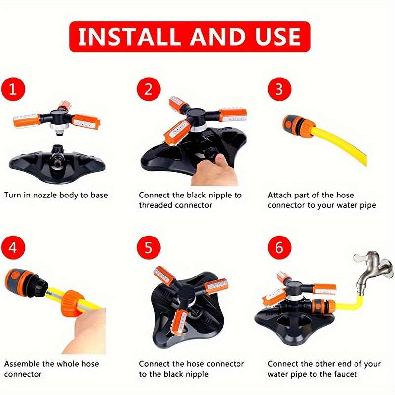 1Pc Lawnsprinkler Automatic Rotating Lawn Garden Sprinkler System