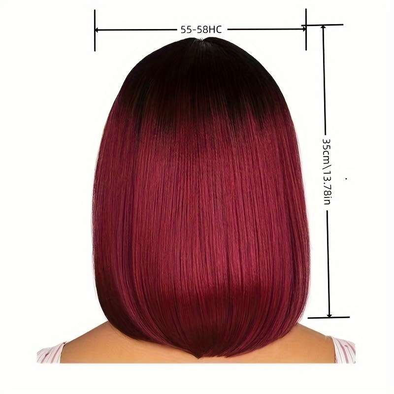 1Pc Burgundy 30.48cm Fashion Design Wig