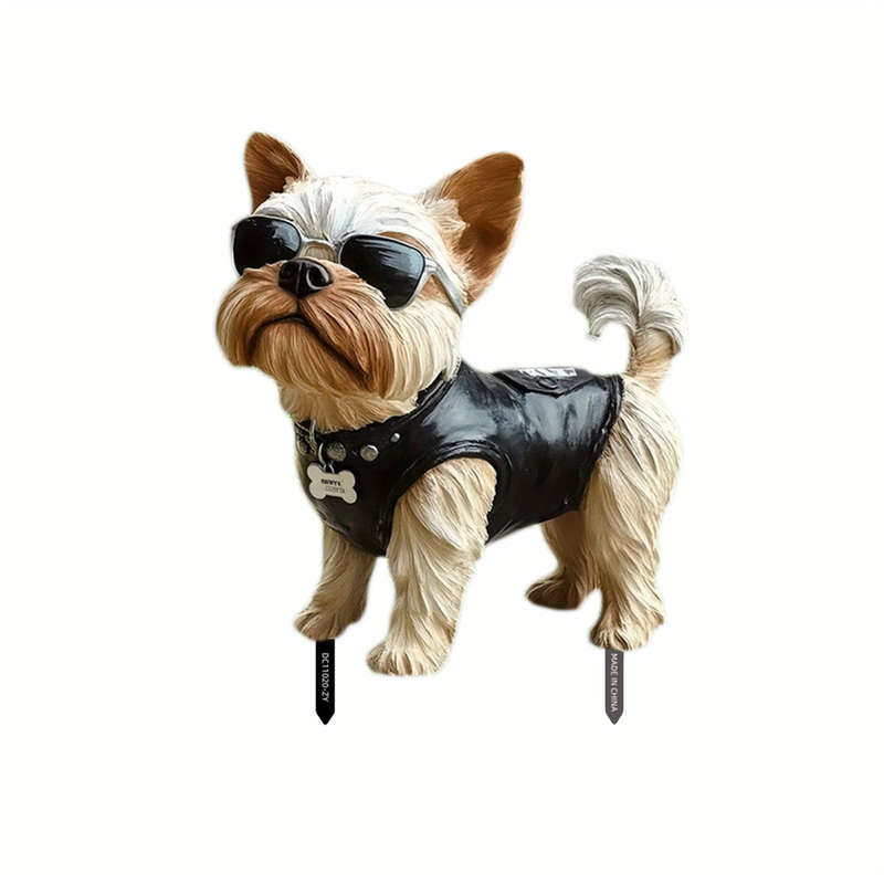 1pc 2D Flat Outdoor Dog Garden Sign Durable Plastic  Acrylic Design No Power Needed Ideal fo
