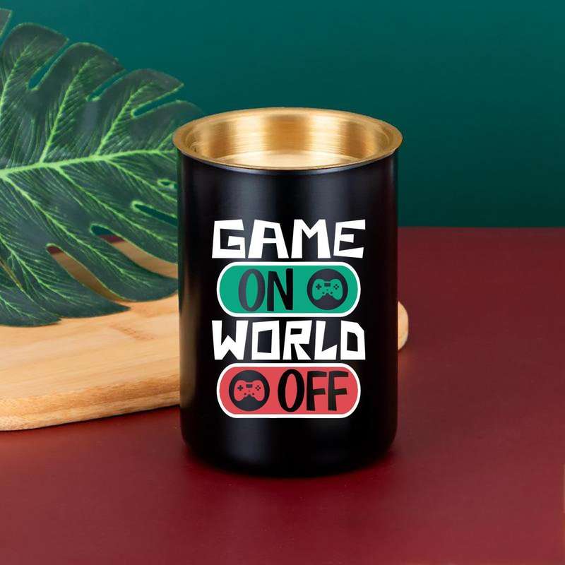 1pc JT Stainless Steel Ashtray with Game Controller ON OFF Design Portable Oval Black Golden Ga