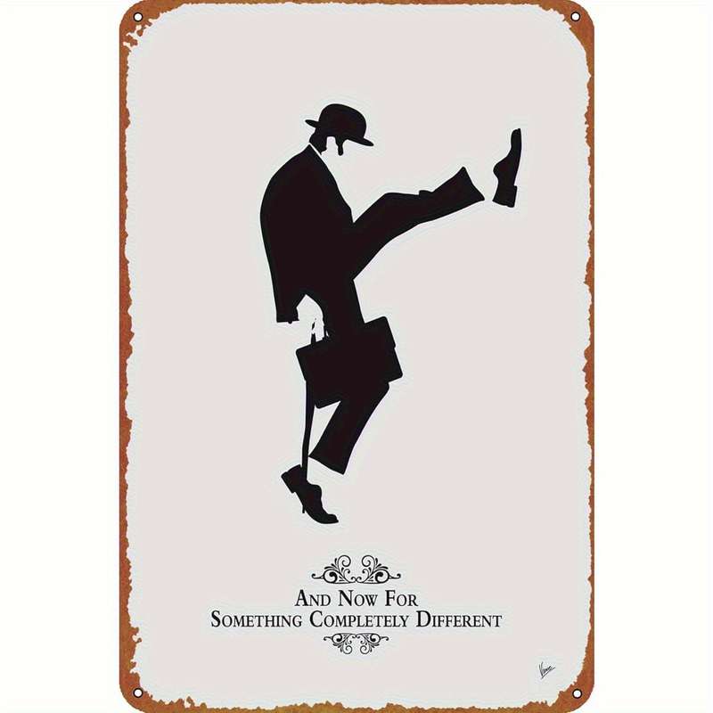 1pc Vintage Monty Python And Now for Something Completely Different Metal Wall Sign 8x12 Retro