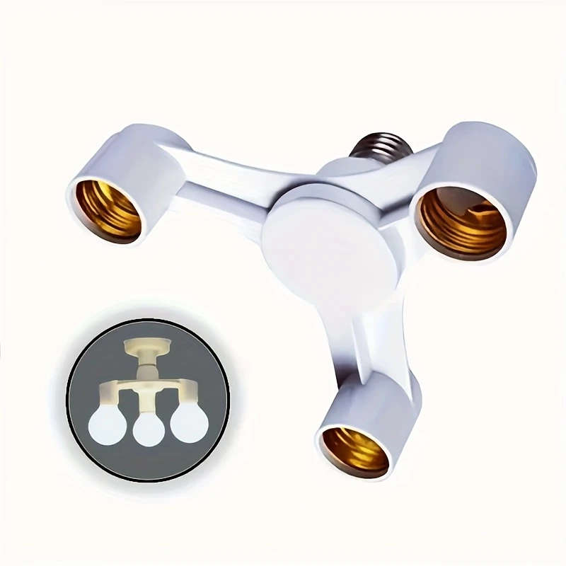 1pc 3in1 E27 Extended LED Lamp Bulbs Socket Splitter Adapter Holder for Photo Studiofor Home Dining