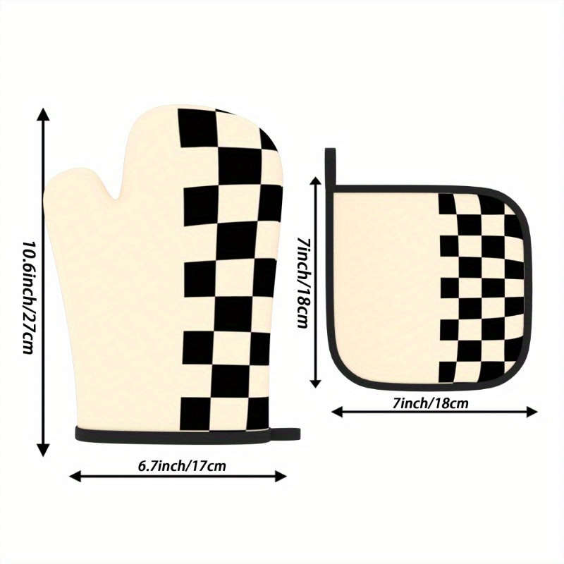 2pcs 26.92x17.02cm Heat Resistant Oven Mitts And Potholders