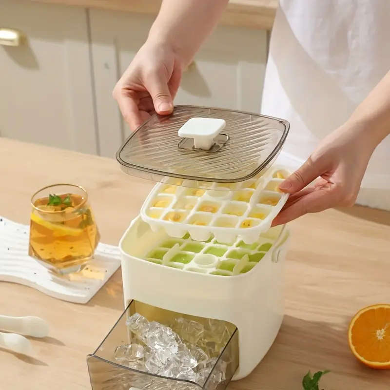 1pc 48 Grids Ice cube mold Easy Gland-Large Capacity No electricity needed Double Layer Design Food