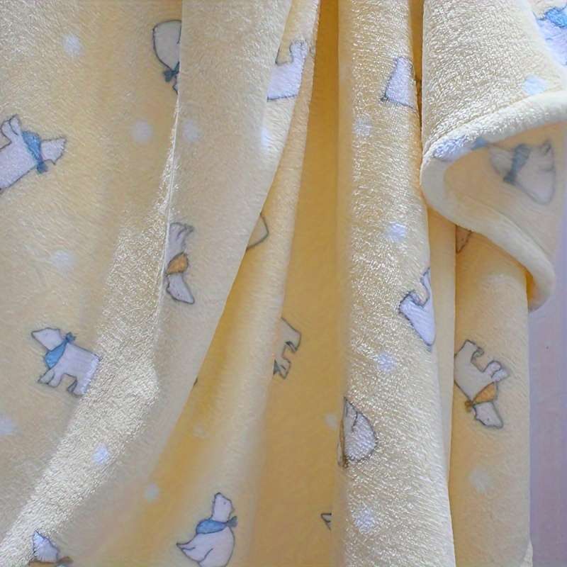1ps Blanket Color Light Yellow Bear