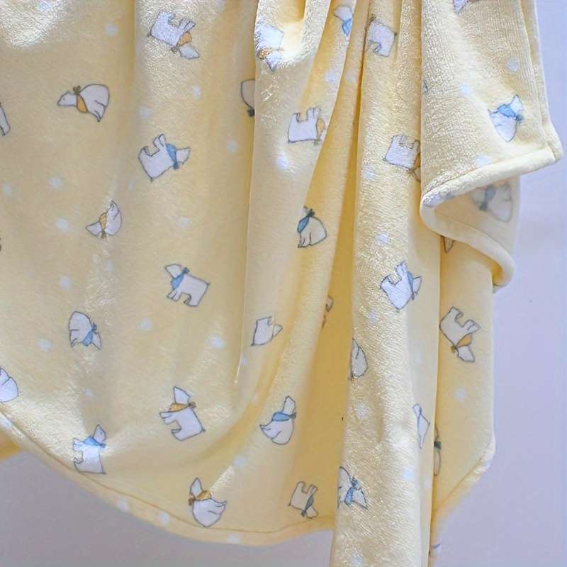 1ps Blanket Color Light Yellow Bear