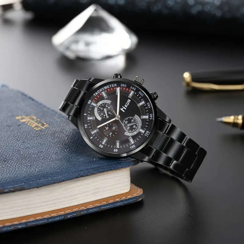 Set of 3 Including a Stylish Men'S Quartz Watch Perfume And Glasses Packaged As a Gift Box Perfect f