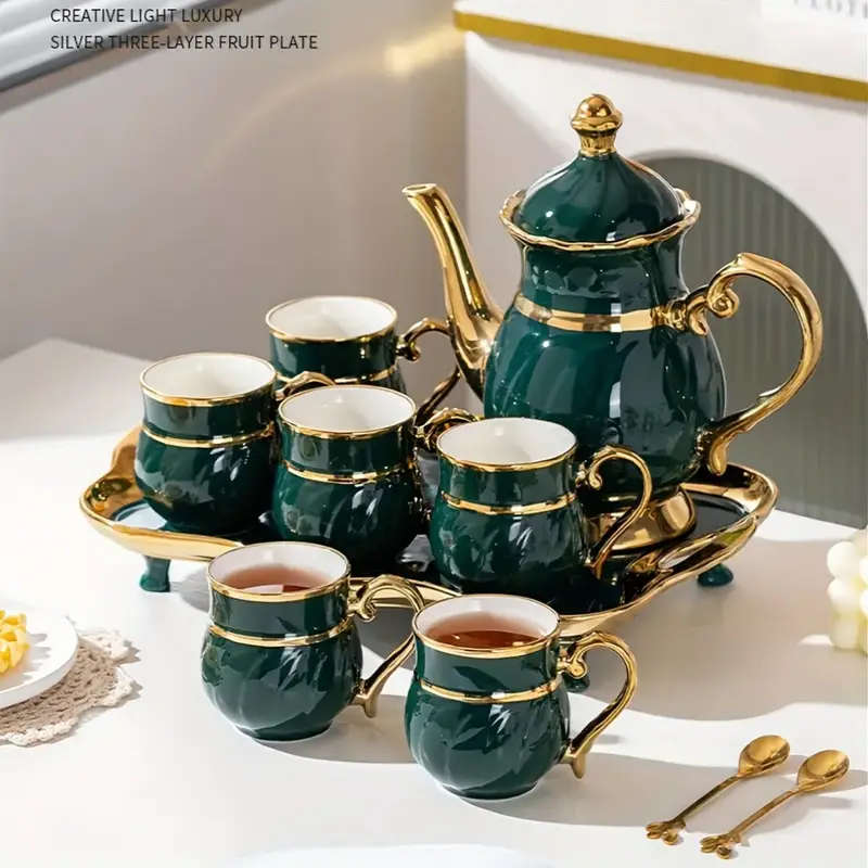 European Style Light Luxury Ceramic Kettle Set