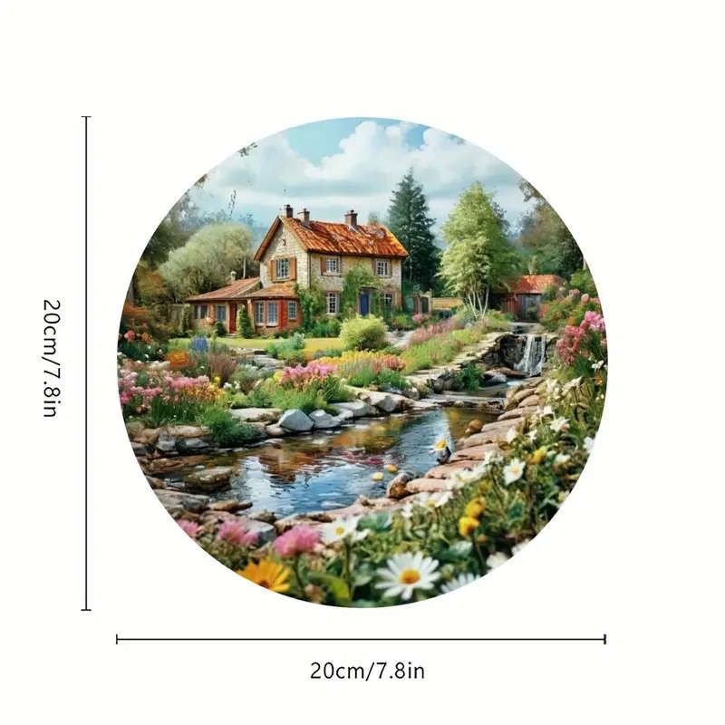 1pc 2D Flat Aluminum Tin Painting Poster Wall Art 20x20cm for Kitchen Club Bar Home and Decoration B