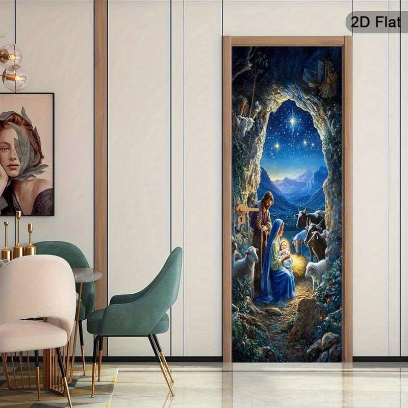 1pc 30.3x78.7 inches   77x200 cm   Jesus Christian Themed Stickers