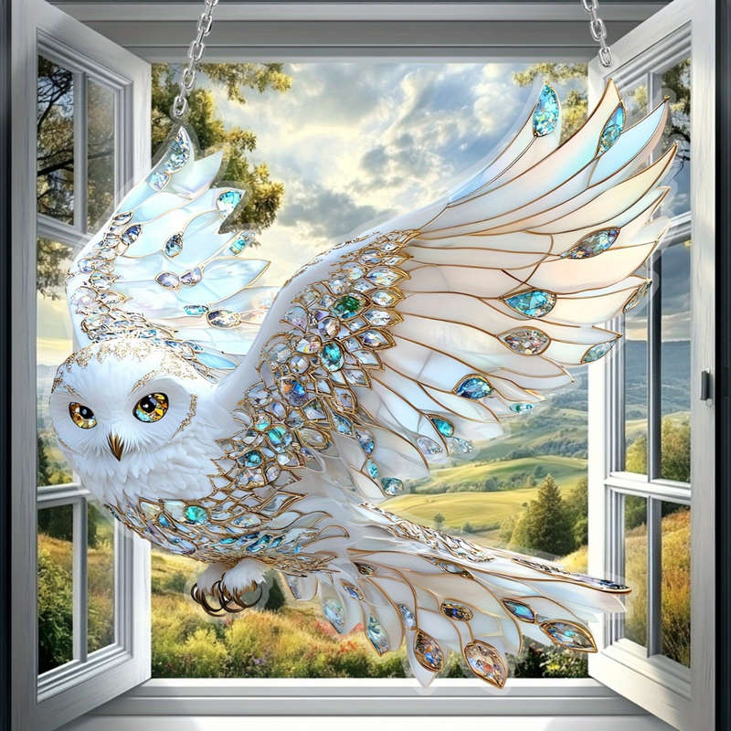 1pc 2D Flat  Acrylic Eagle Window Hanging Animal Theme Sun Catcher Waterproof and Scratch-Resista