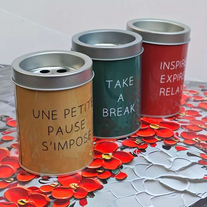 Chic Minimalist Portable Container with Lid "Take a Break Inspire or Relax" Design