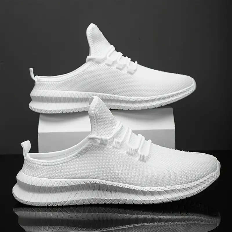 Mens Casual Athletic Shoes - Breathable Mesh Fabric, Low-Top Lace-Up Shoes SIZE UK 8