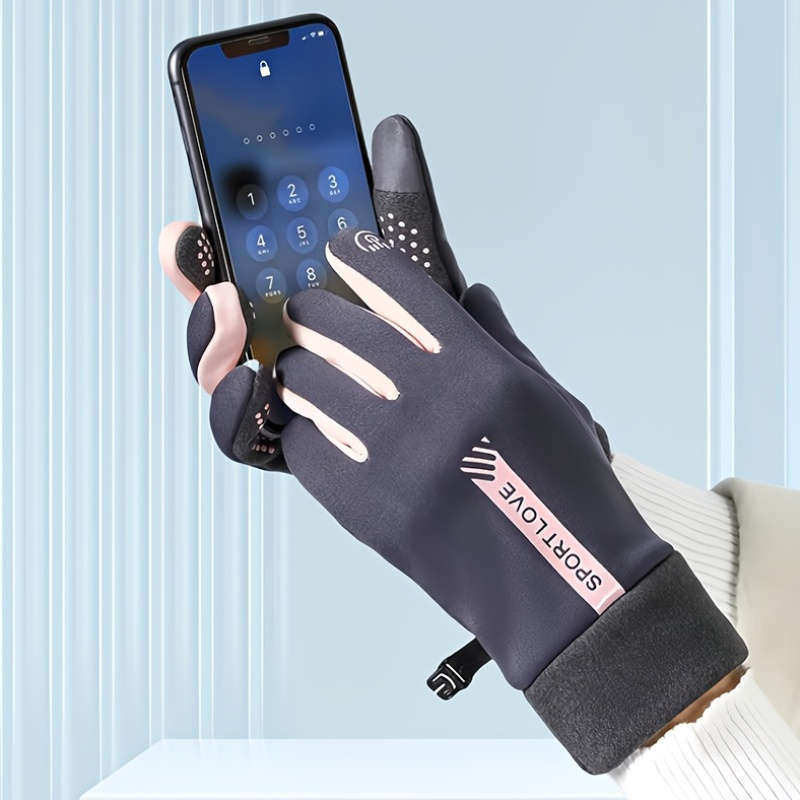1 Pair Black Warm Gloves