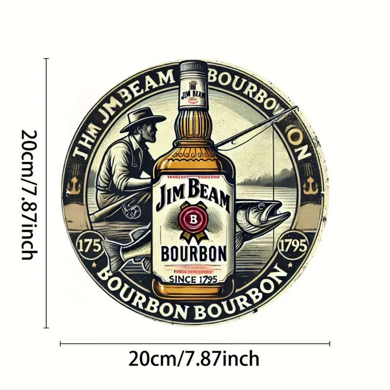 1pc Vintage Round Metal Tin Sign 20.32x20.32cm Aluminum Wall Art Durable Home and Office Decor for L