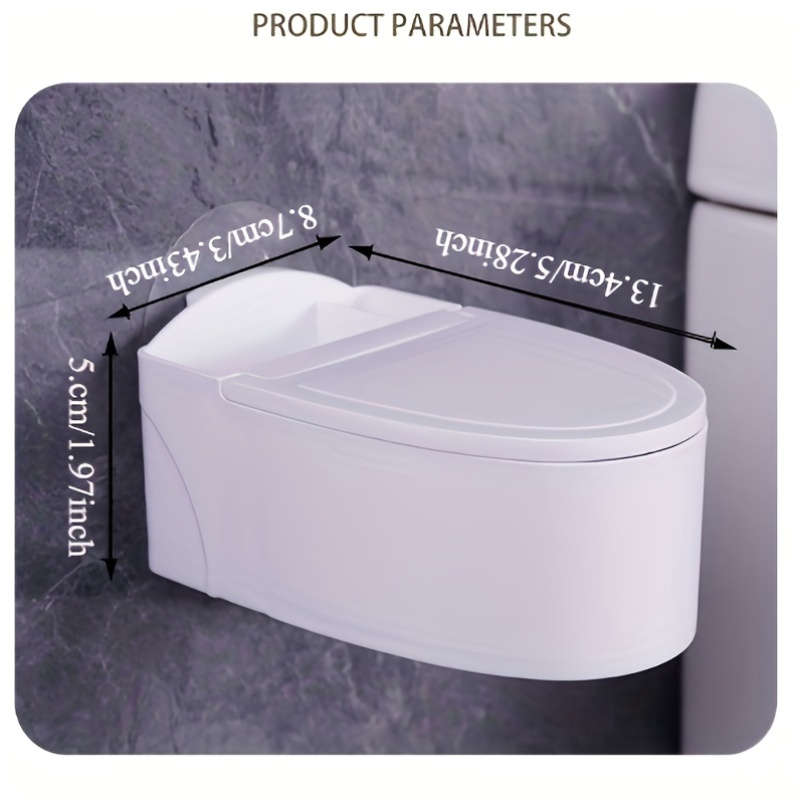 1pc Wall-Mounted Toilet Ashtray with Lid Plastic Thickened Dust Cover Easy to Clean Avoid Flyin