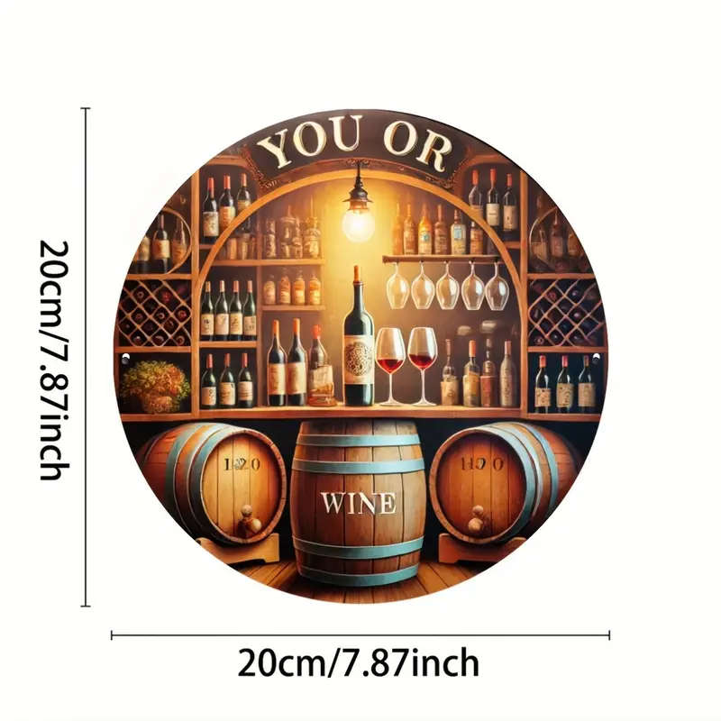 1pc Chic Vintage Bar Tavern Themed Round Metal Tin Sign Circular Fashion Art Decor Personalized Wall