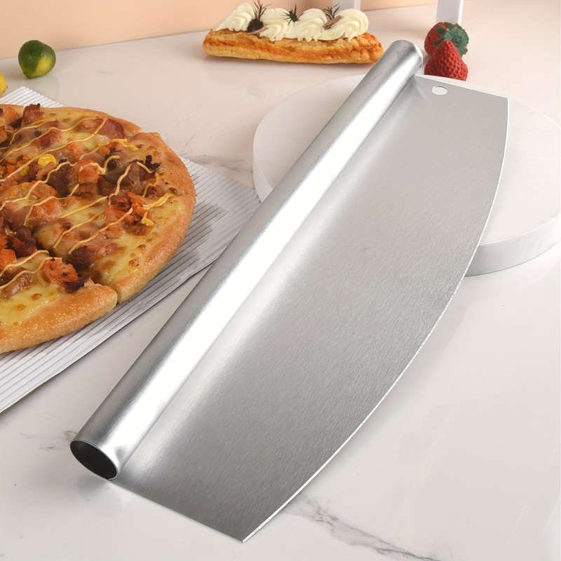 1pc Ergonomic Design Stainless Steel Pizza Cutter with Black Handle Perfect for Cutting Pizzas a