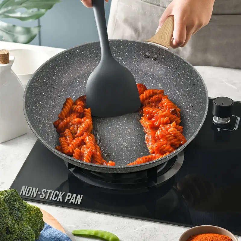 3pcs Non-Stick Pan Set Aluminum 17.78 cm - 24.13 cm - 27.94 cm Grey Foa And Pfas-Free for Kitchen Co