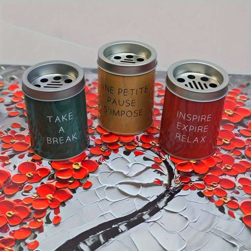 Chic Minimalist Portable Container with Lid "Take a Break Inspire or Relax" Design