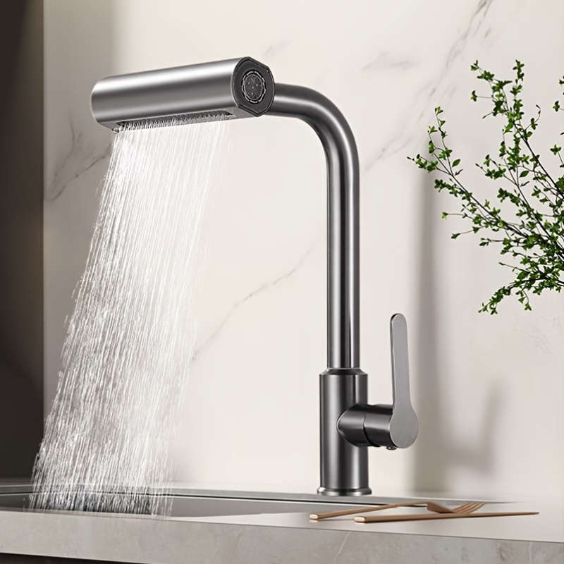 1pc Commercial Not Four Modes Of Outlet Kitchen Faucet With Sprayer Plus 60CM Inlet Pipe Rotary Sp