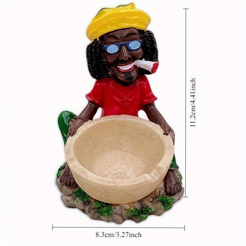 1pc A Jamaican-Style Ashtray Featuring a Beautifully Crafted Resin Design Perfect for Home Use S