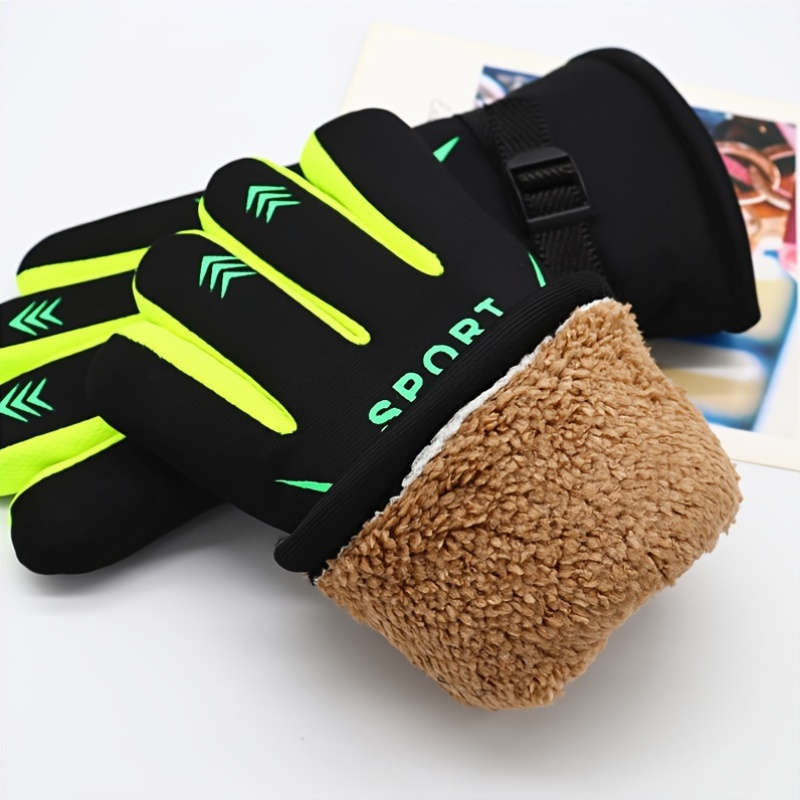1 Pair Orange Warm Gloves