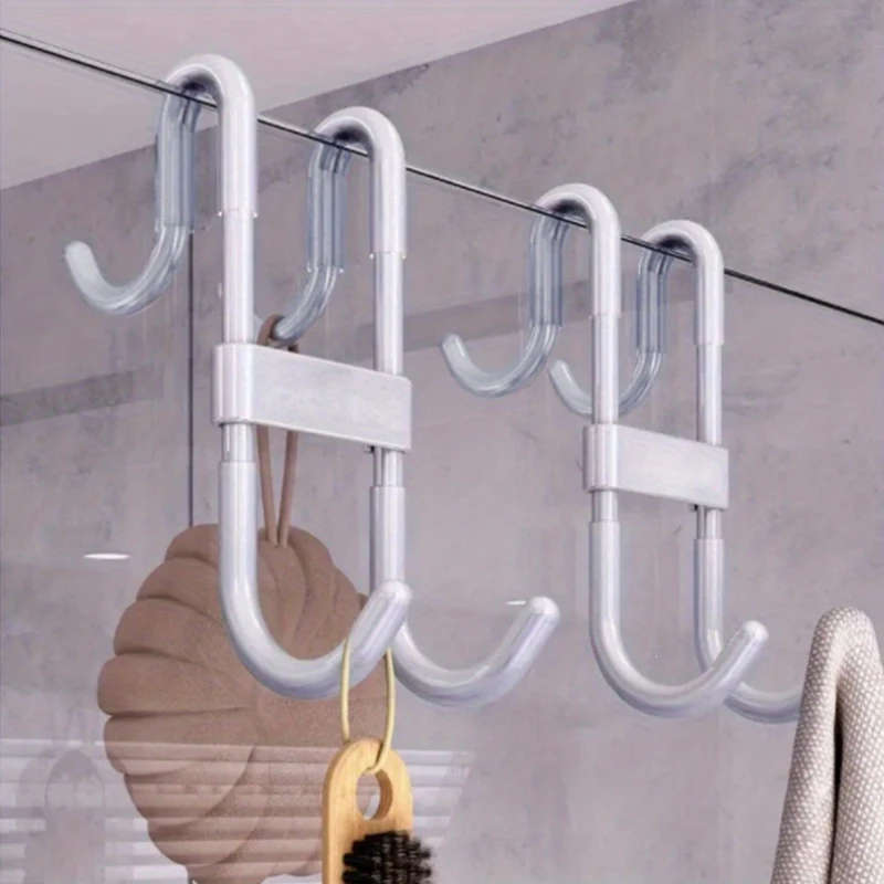 1pc Fashion Style Rust Resistant Plastic Door Mount Shower Door Hook Multifunctional Strong Bearing
