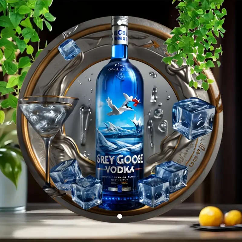 1pc Vintage Aluminum Round Tin Sign Flat Imitation Relief Style Decoration Wall Hanging Multipurpos
