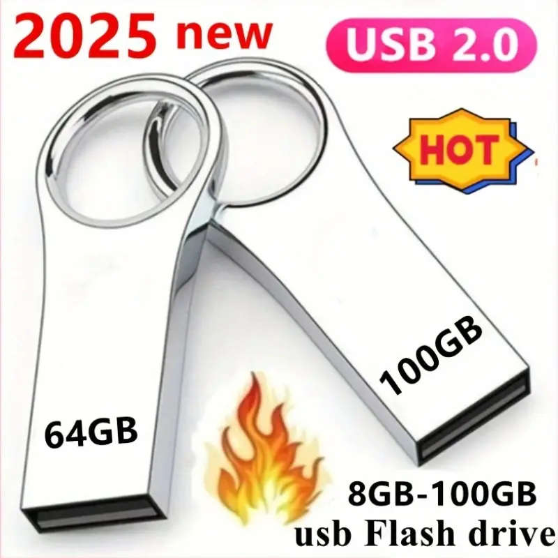 1pc Metal Usb 2.0 Flash Drive Pen Drive Usb Stick U Disk Is Suitable For All Kinds Of Products With