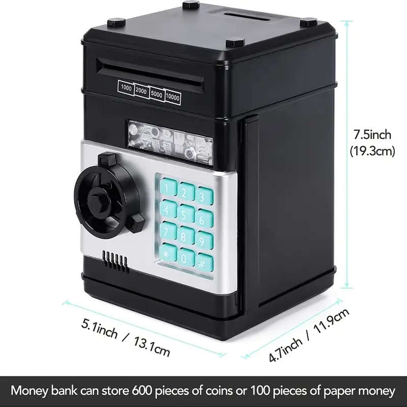 Electronic Coin Bank with Password Protection ABS Material ATM Savings Jar