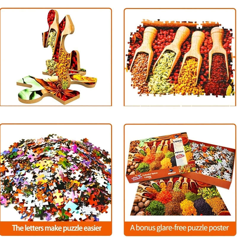 1000pcs HUADADA Spice Themed Jigsaw Puzzle Educational Cardboard Rectangle Puzzle f