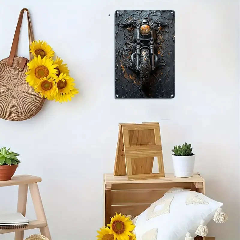 1pc 2D Display Effects Spring Summer Metal Tin Sign for Apartment Gym Office Kitchen Store Toilet Fu