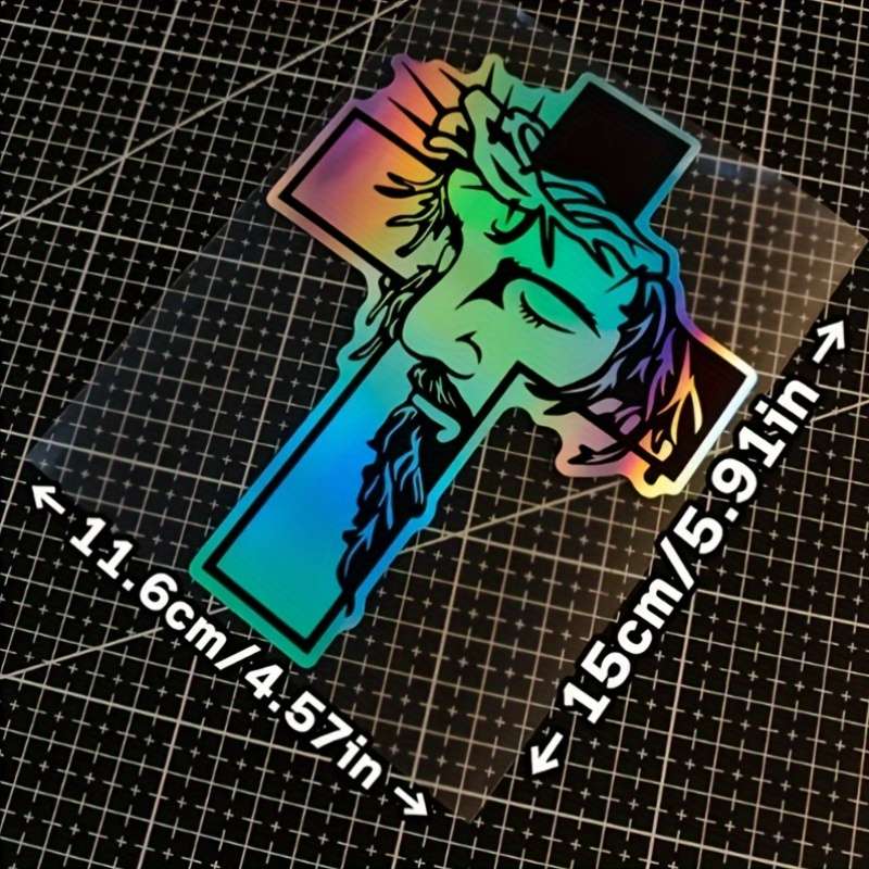 1pc Laser Jesus Christian Themed Stickers
