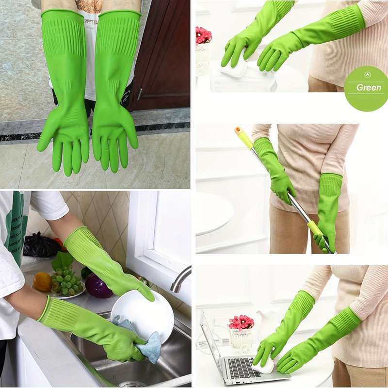 1 Pair Rose Red Size L Household Cleaning Gloves