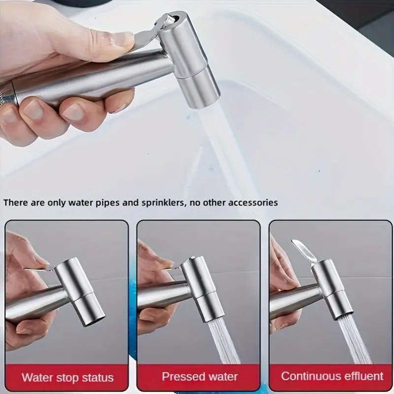 1pc Handheld Bidet Sprayer Set 304 Stainless Steel Spray Gun Shower Toilet Bidet Faucet Sprayer with