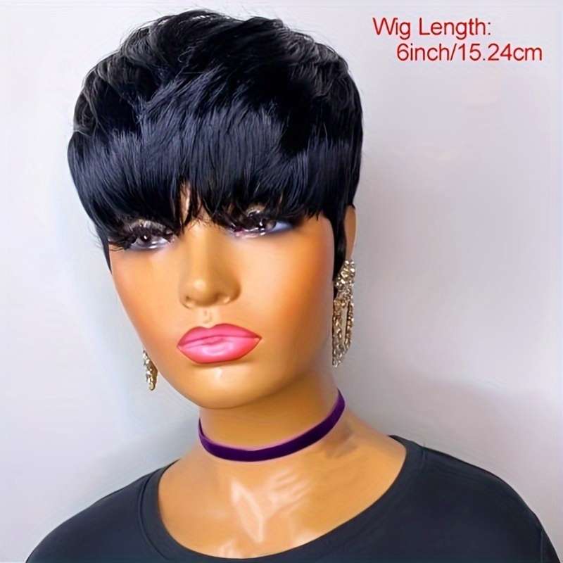 1Pc Black 15.24cm Fashion Design Wig