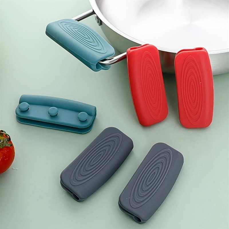 1 Pair Silicone Handle Holders Non-Slip Heat Resistant Durable for Cast Iron Woks Pans an