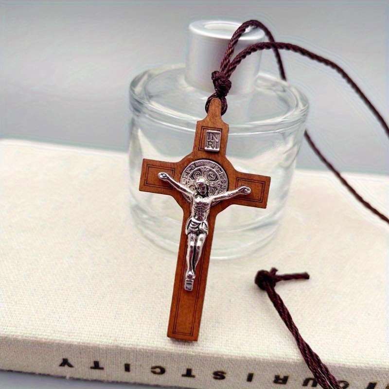 1 Piece Walnut Jesus Theme Pendant