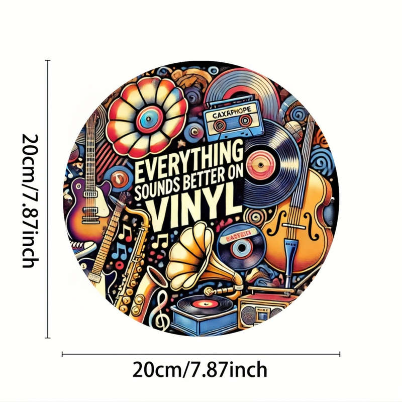 1pc  Vinyl Record Art Metal Sign 2D Music Festival Theme Round Decorative Plaque Easy to Hang