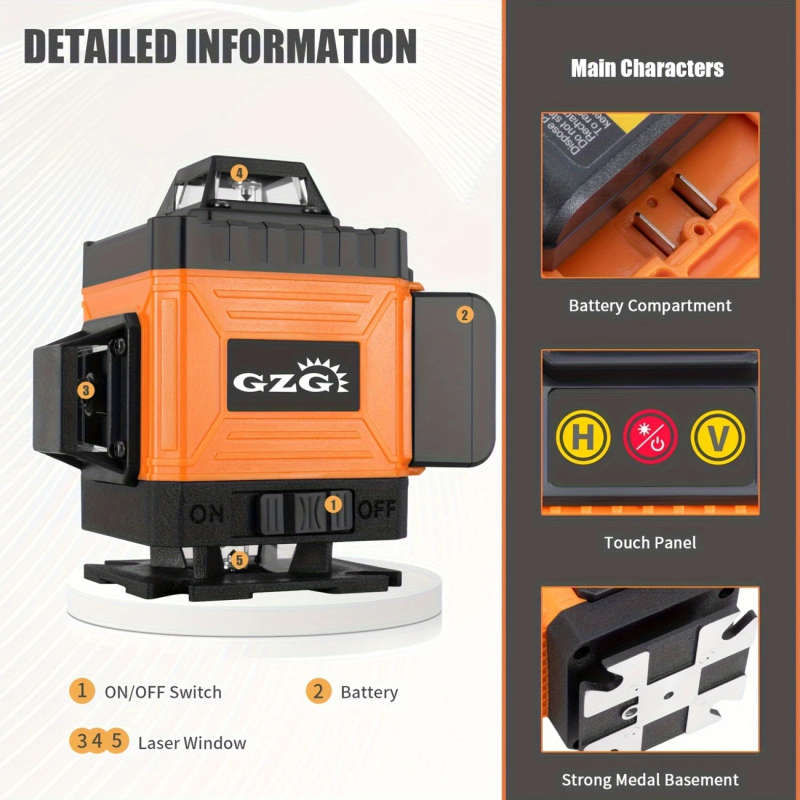 Gzg 1 Set 4D 16 Lines Laser Level 360