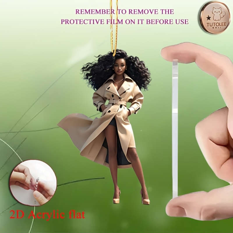 1pc 2D Flat  Acrylic Flat Pendant Classic Beauty Figure for Car Accessories Backpacks