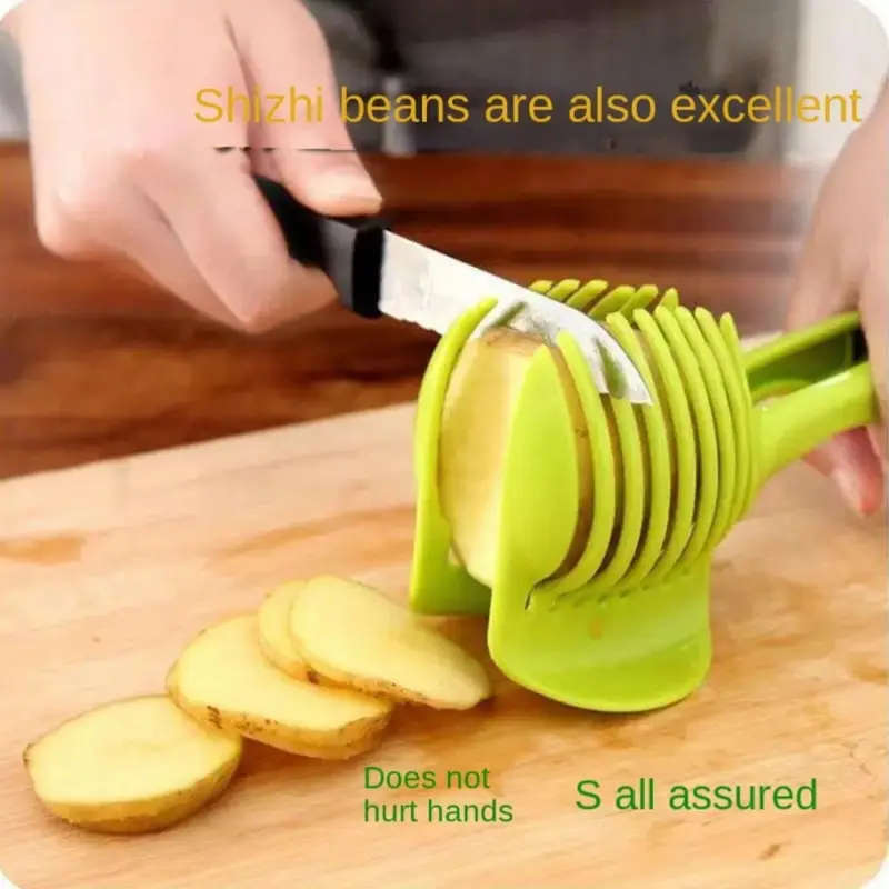 1pc Multi-Function Plastic Fruit and Veggie Slicer Kitchen Tongs and Divider for Tomatoes Strawberri