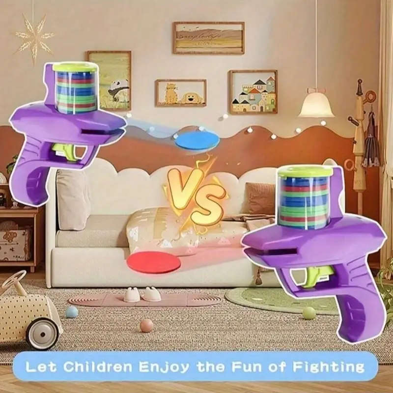 Colorful Foam Disc Launcher Toy for 3+ Handheld Flying Saucer Shooter for Indoor Outdoor Play Dura