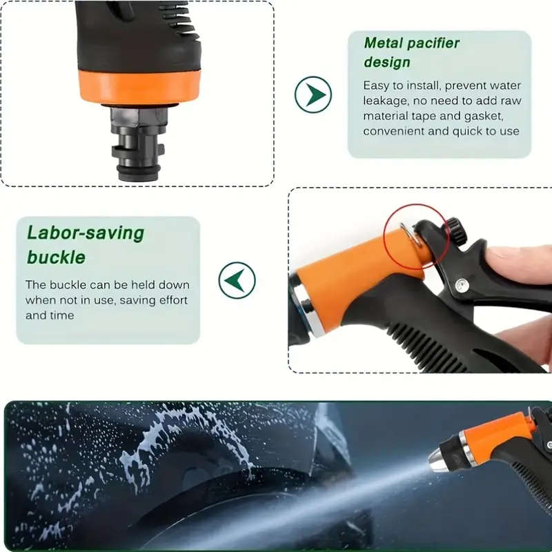High Pressure Car Wash Gun With Expandable Hose