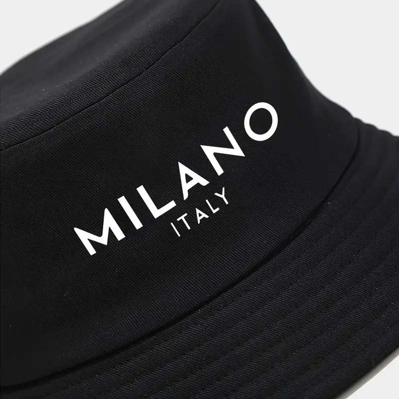 1pc MILANO ITALY Printed Bucket Hat Breathable Sun Hat Outdoor Sports Vacation Travel Foldable Fishe