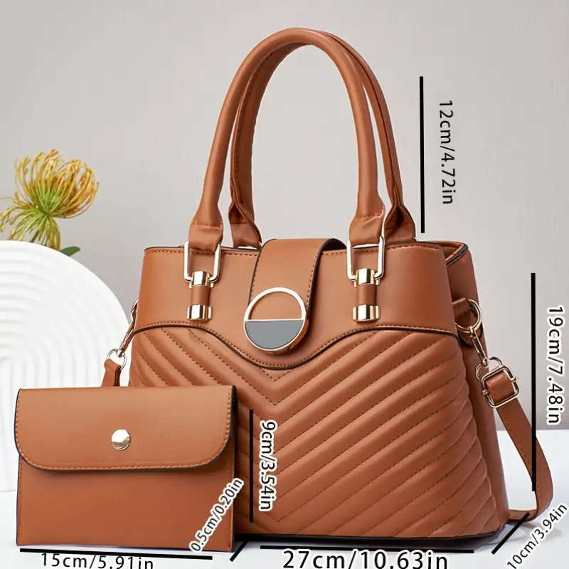Elegant Faux Leather Tote Bag for Women Anime Theme Stain Resistant Fixed Shoulder Straps Zipper
