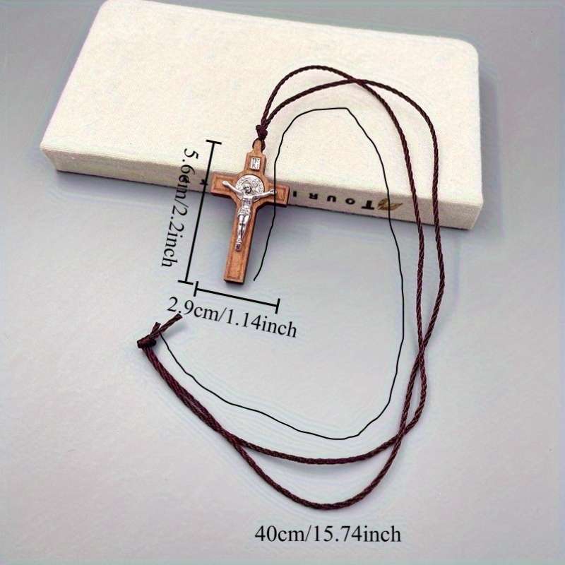 1 Piece Walnut Jesus Theme Pendant
