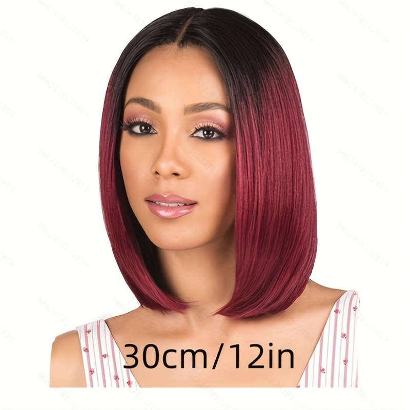 1Pc Burgundy 30.48cm Fashion Design Wig
