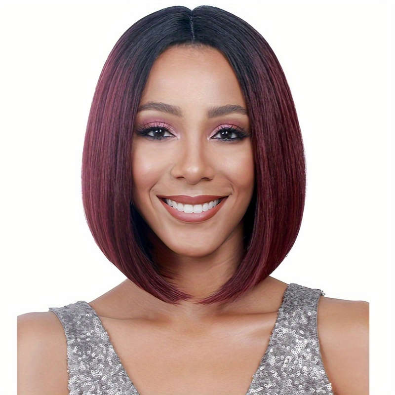 1Pc Burgundy 30.48cm Fashion Design Wig